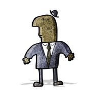 cartoon businessman shrugging shoulders