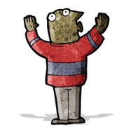cartoon man surrendering