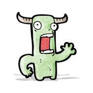 cartoon crazy little monster