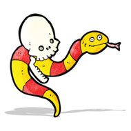 spooky snake and skull cartoon N2