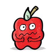 cartoon nervous apple