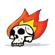 Cartoon Flaming Skull N9