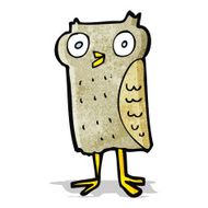 funny little owl cartoon