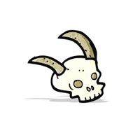 cartoon horned skull