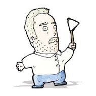 cartoon man waving white flag N9