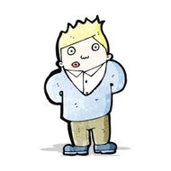 cartoon shy man