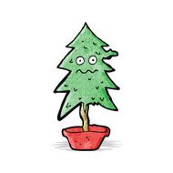 cartoon ragged old christmas tree