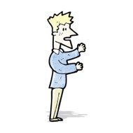 cartoon stressed blond man