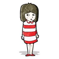 cartoon anxious girl