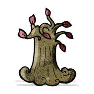 cartoon spooky old tree