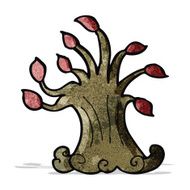 cartoon spooky old tree N6