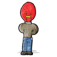 cartoon man with red light bulb head N3