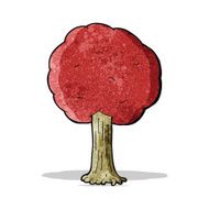 cartoon red tree