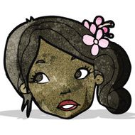 cartoon pretty woman's face