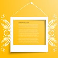 Vector white frames on the yellow wall N2