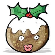 cartoon christmas pudding N3