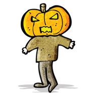 cartoon pumpkin head man