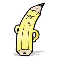 cartoon pencil with bad back
