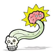 cartoon brain floating out of skull