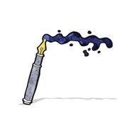 cartoon messy fountain pen