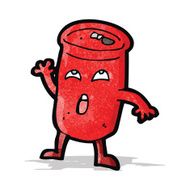 cartoon waving soda can