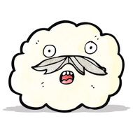cartoon cloud with mustache