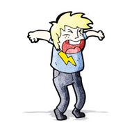 cartoon screaming blond person