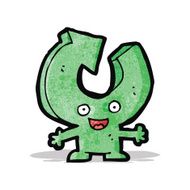 cartoon recycling arrow character
