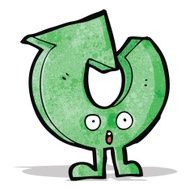 cartoon recycling arrow character N2