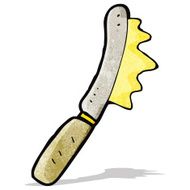 cartoon knife spreading butter