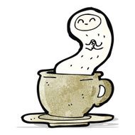 cartoon ghost in a teacup