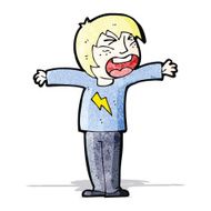 cartoon angry blond boy