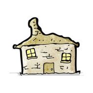 cartoon crumbling old house
