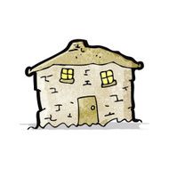cartoon crumbling old house N4