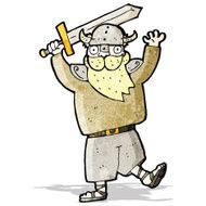 cartoon blond viking man