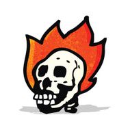Cartoon Flaming Skull N14