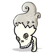 cartoon haunted skull N6