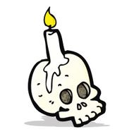 cartoon skull candle