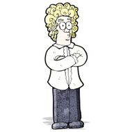 cartoon blond man with curly hair