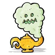 cartoon genie in lamp N3