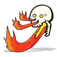 cartoon fire breathing skull N2