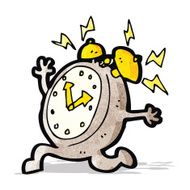 cartoon running alarm clock