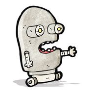 cartoon ugly little robot