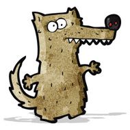 cartoon crazy wolf