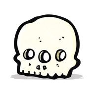 cartoon three eyed alien skull