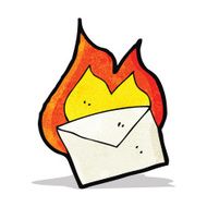 cartoon envelope burning