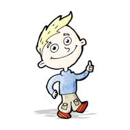 cartoon man giving thumbs up sign