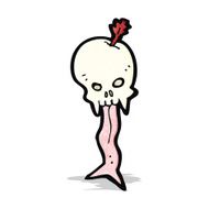 weird spooky skull cartoon