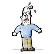 cartoon nail in man's head