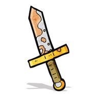 cartoon rusty old sword